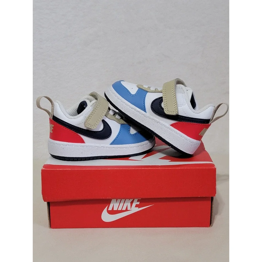 Toddler's Nike Court Borough Low Recraft, Blue/White/Red, Size 4C,‎ NWT - Picture 7 of 10